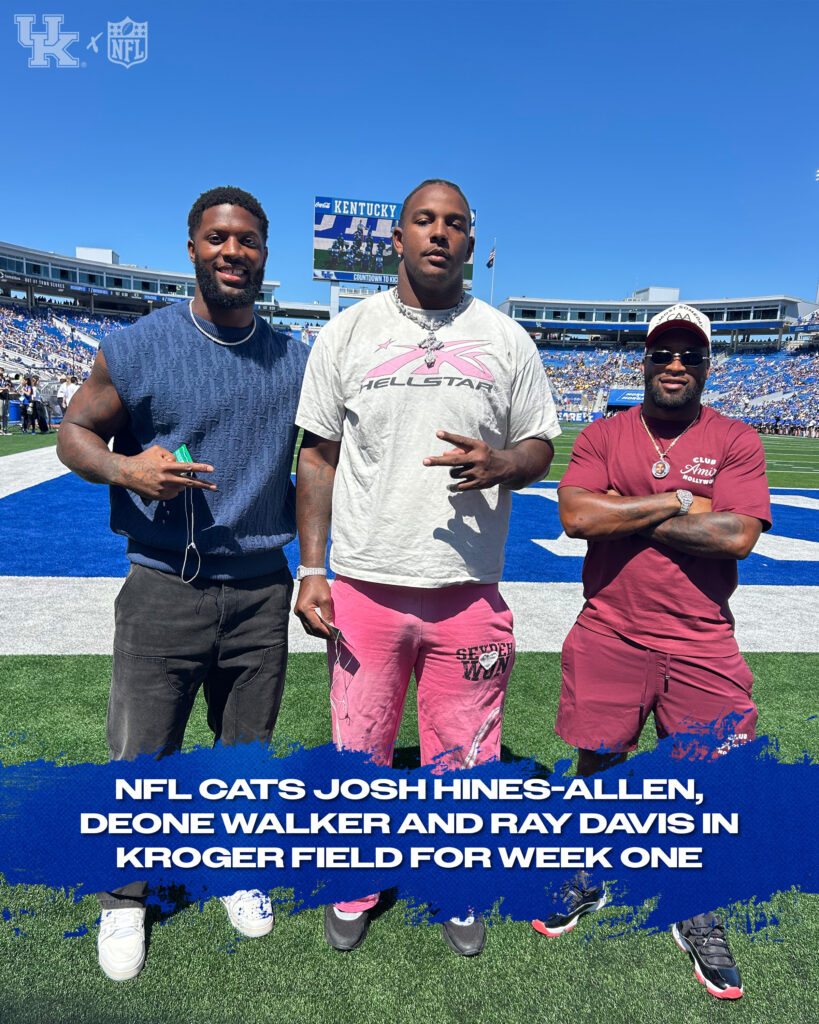 Josh Hines-Allen, Deone Walker, and Ray Davis - Photo by UK Athletics