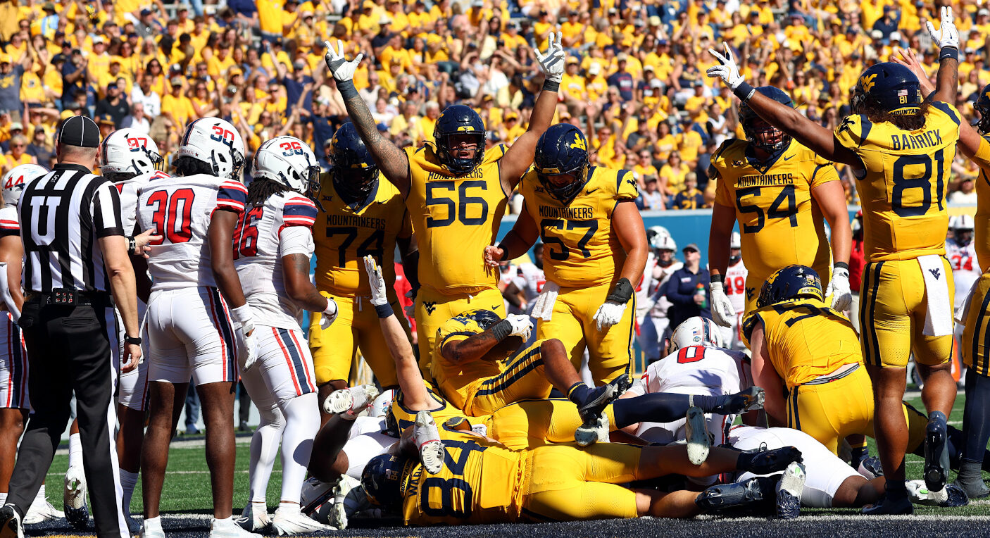 Rich Rodriguez sees growth from WVU’s rebuilt offensive line in debut