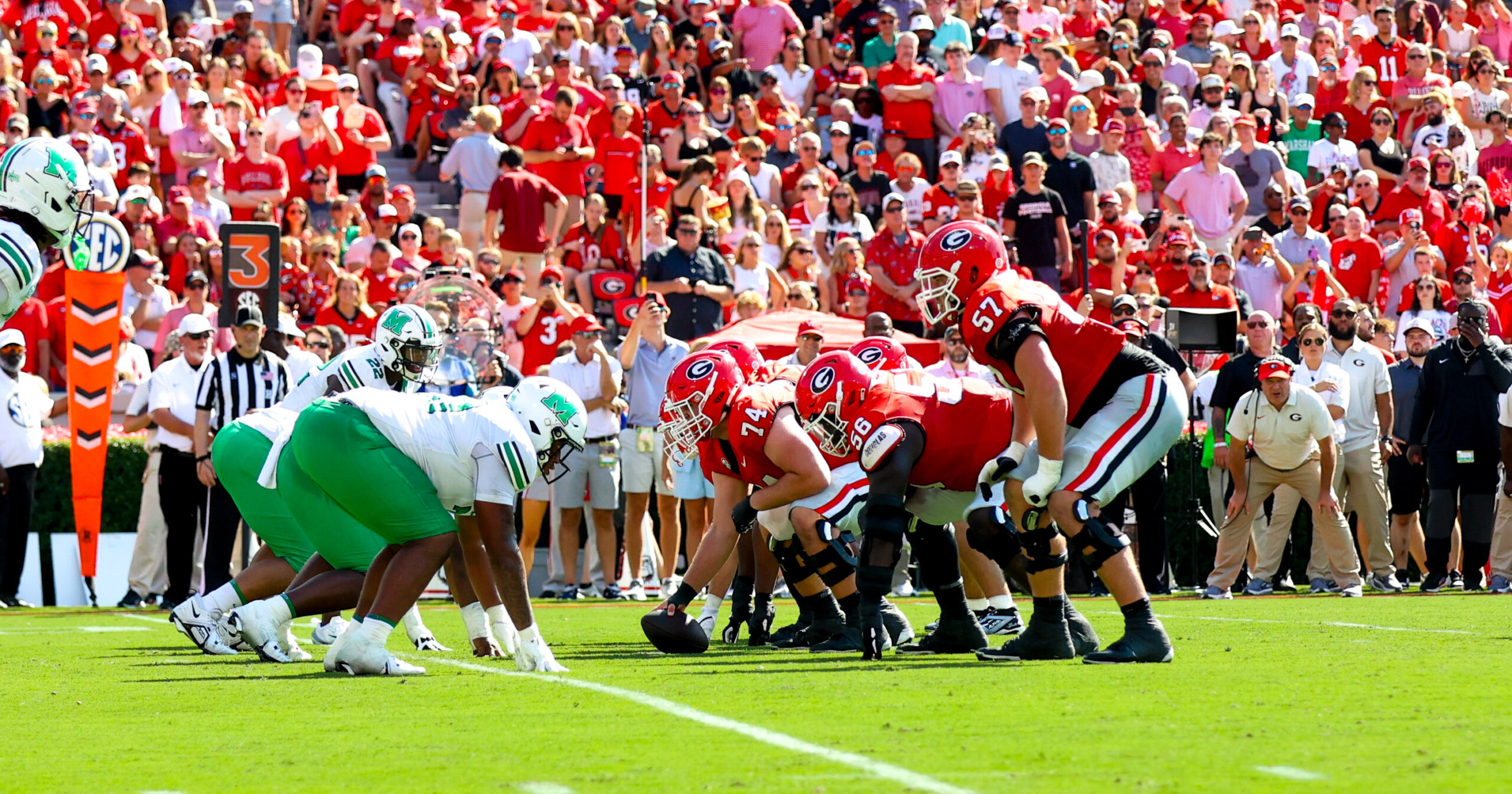 Kirby Smart saw some good and bad from Georgia's OL vs. Marshall
