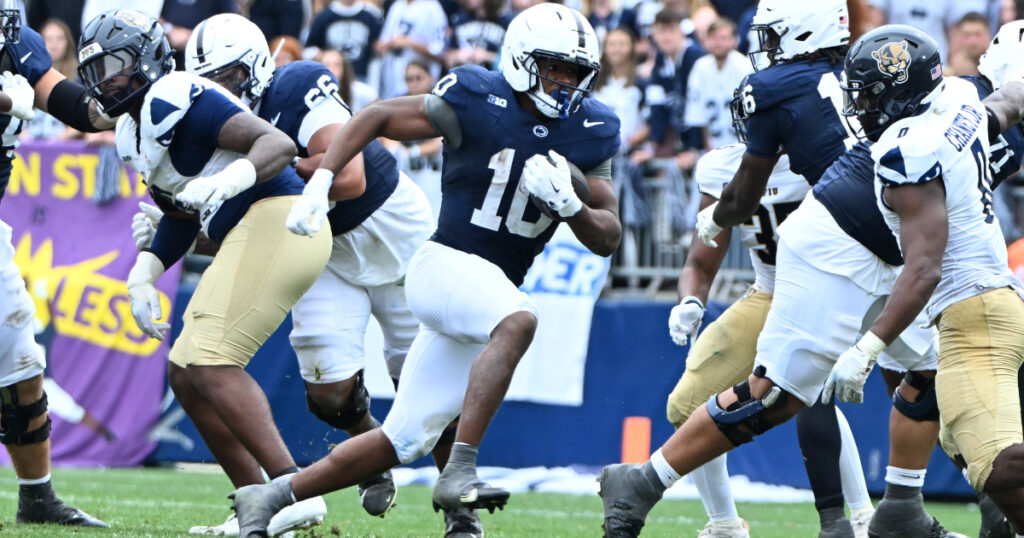 Penn State running back Nick Singleton James Franklin (Photo credit: Steve Manuel)
