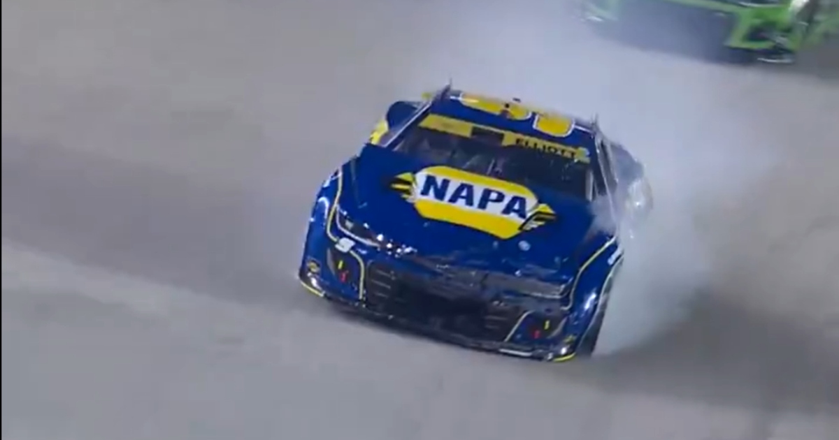 Chase Elliott No. 9 car destroyed in contact with John Hunter Nemechek, sparks blame game with Denny Hamlin