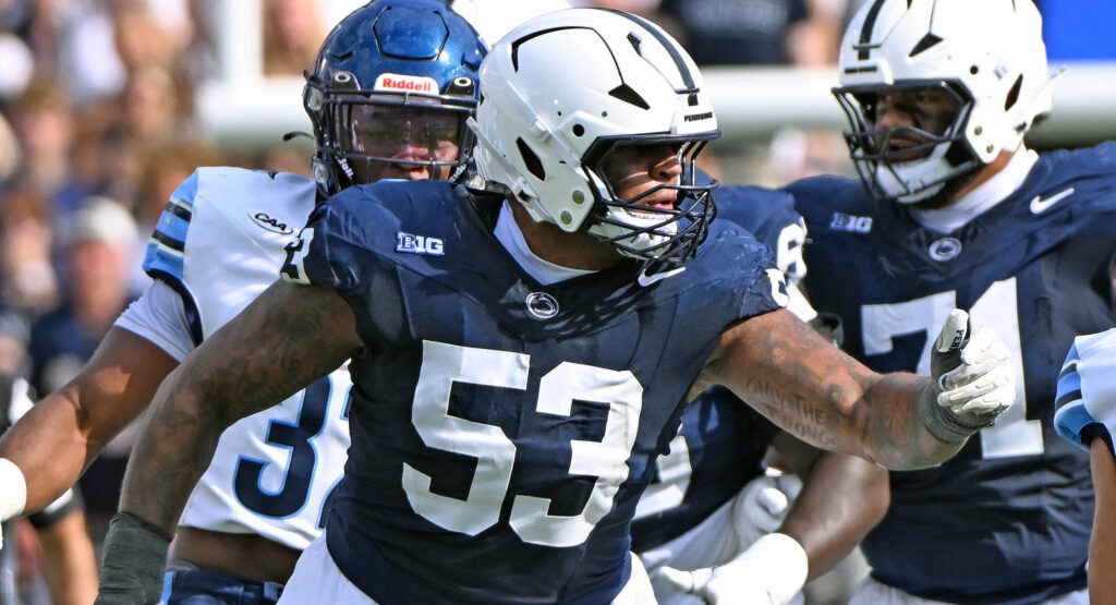 Penn State offensive lineman Nick Dawkins