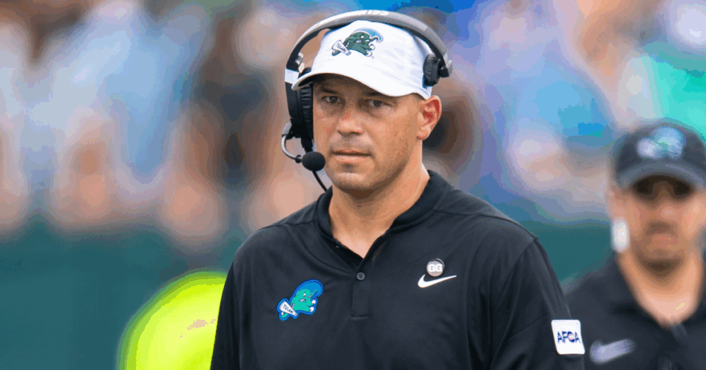 Tulane head coach Jon Sumrall, via Stephen Lew-Imagn Images