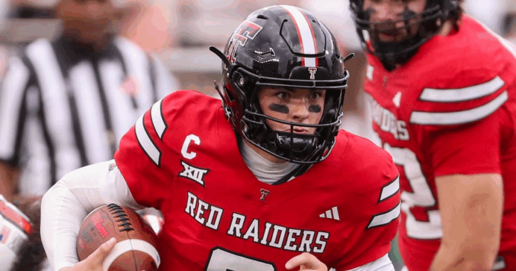 Texas Tech's Behren Morton runs against Oregon State during a non-conference football game, Saturday, Sept. 13, 2025, at Jones AT&T Stadium.