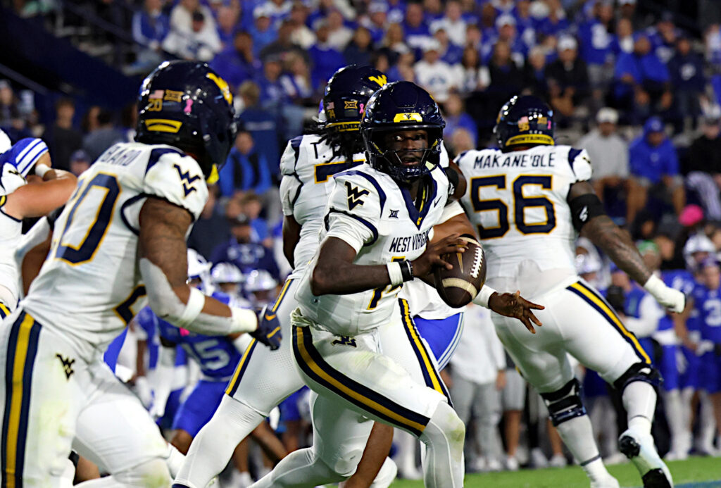 West Virginia quarterback Khalil Wilkins.