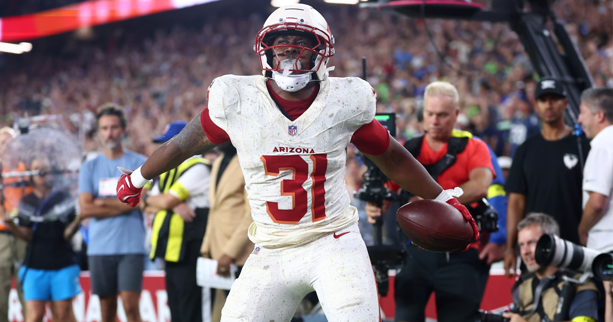 Emari Thomas Emari Demercado celebrates TD early, leads to touchback