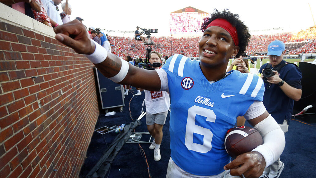 Ole Miss quarterback Trinidad Chambliss. Mandatory credit: Petre Thomas-Imagn Images