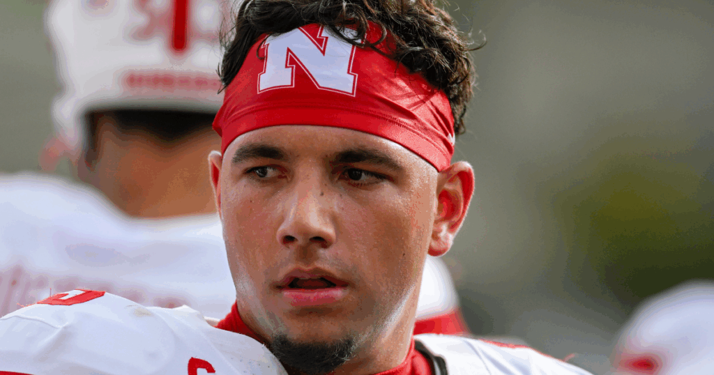 Nebraska football QB Dylan Raiola before the Huskers' game at Maryland