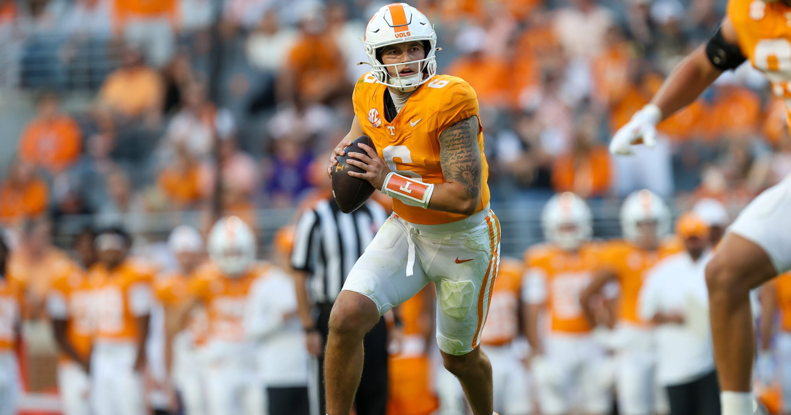 What Joey Aguilar said after Tennessee’s 34-31 win over Arkansas on Saturday