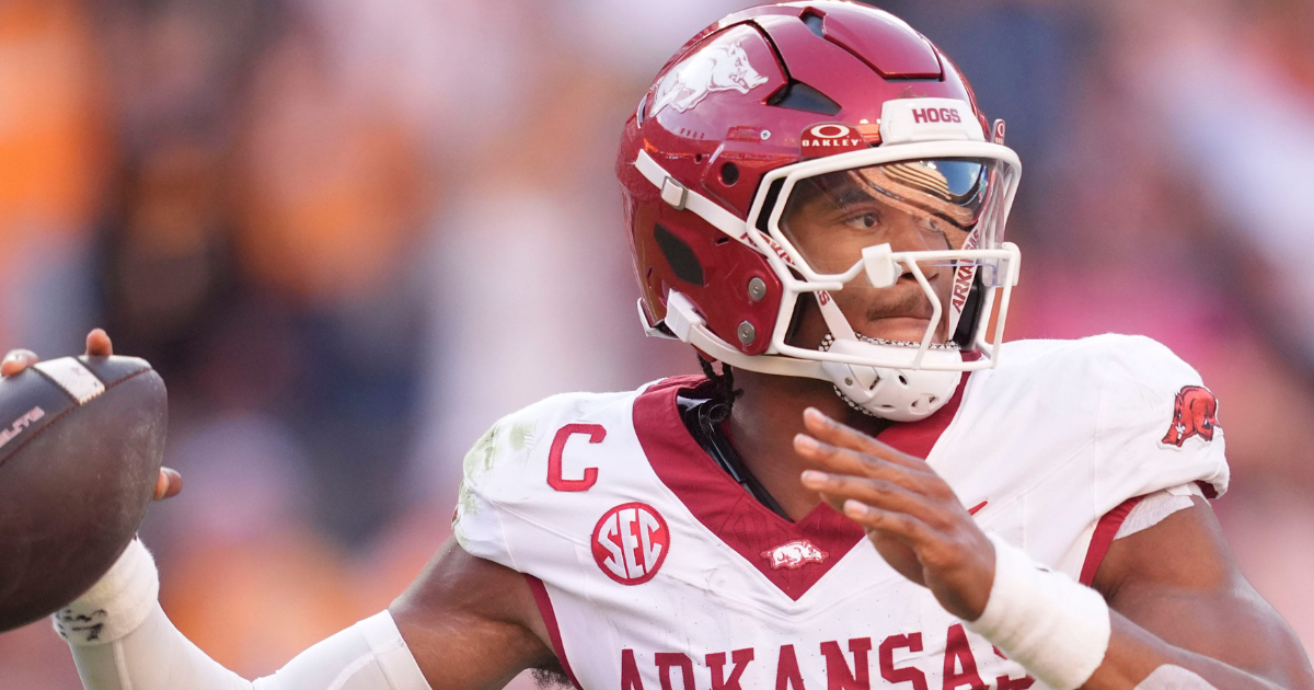 Taylen Green injury update: Arkansas QB exits Texas A&M game after hurting leg