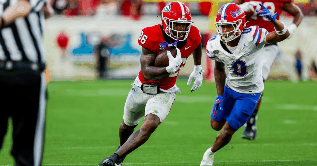 Georgia wide receiver Dillon Bell (86) during Georgia’s game against Florida at Everbank Stadium in Jacksonville, Fl., on Saturday, Nov. 2, 2024. (Conor Dillon/UGAAA)