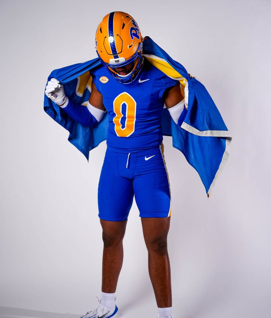 Three-star 2026 prospect Joshua Pittman on his Pitt official visit. Photo courtesy of Pittman's Instagram.