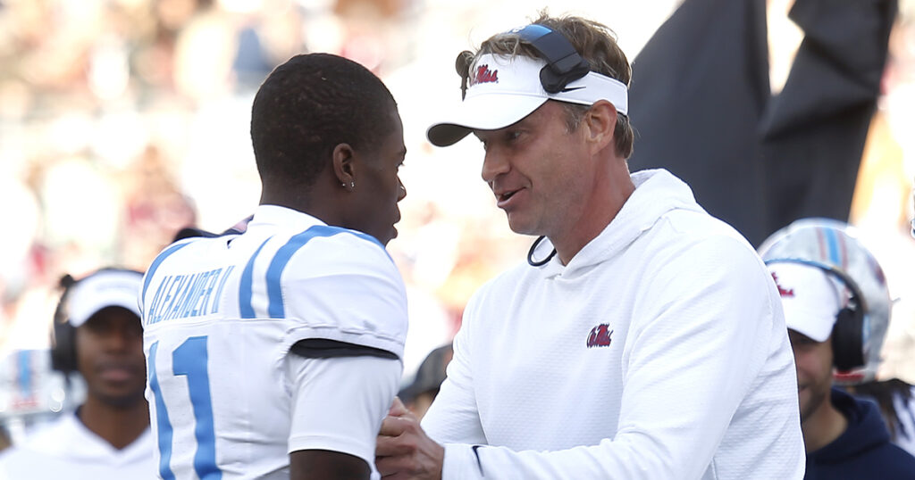 Ole Miss HC Lane Kiffin during the 2025 Egg Bowl