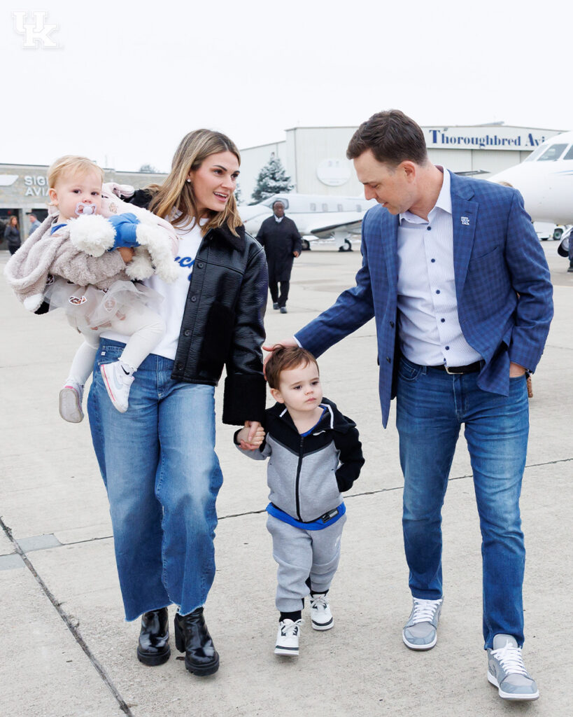 Will Stein and his family arrive at Kentucky - Photo via UK Athletics
