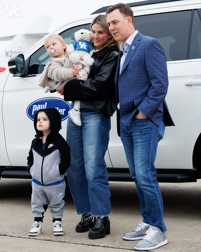 Will Stein and his family arrive at Kentucky - Photo via UK Athletics