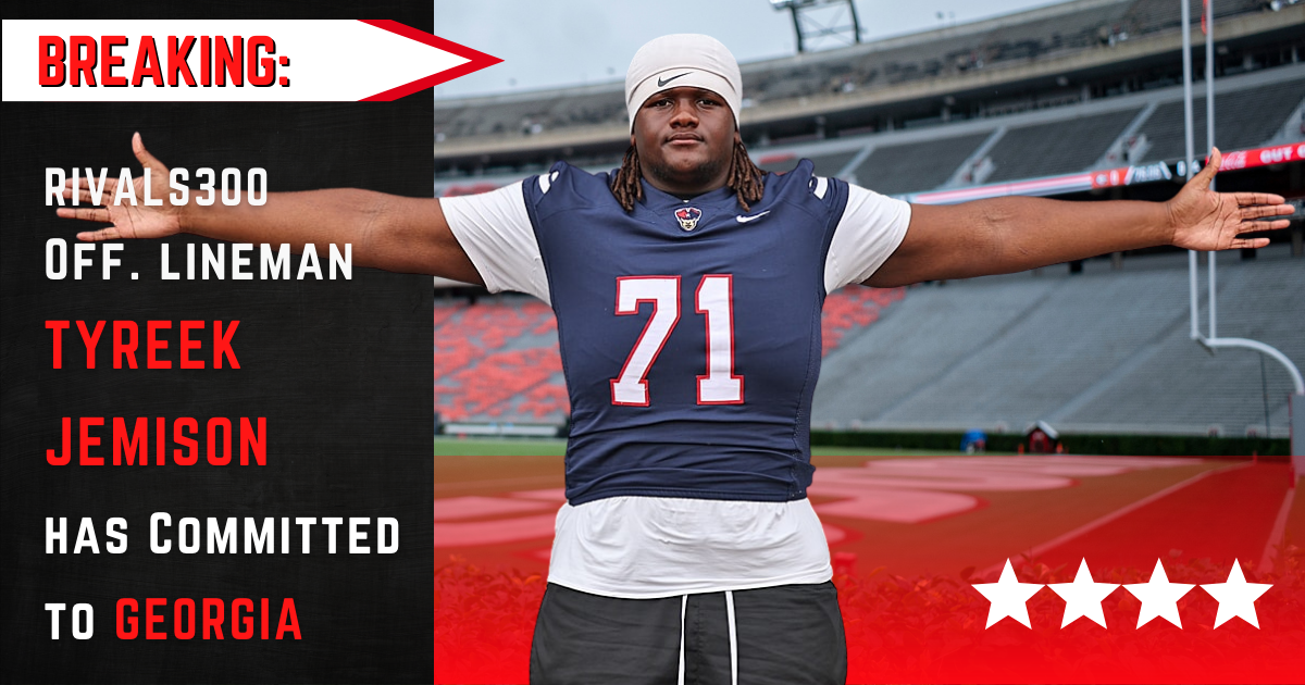 RIVALS300 offensive lineman Tyreek Jemison commits to Georgia