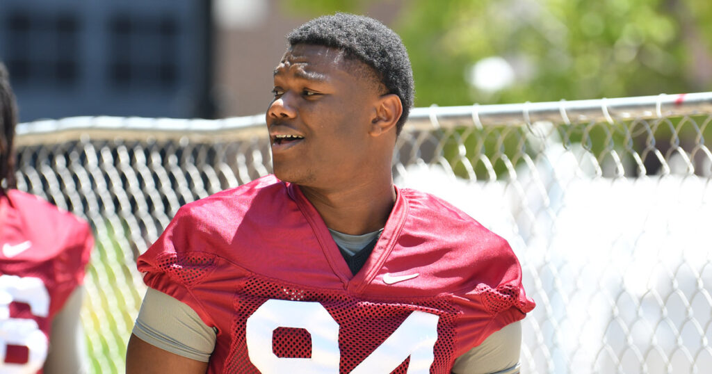 FSU freshman defensive end L A Jessie Harrold. (Matt LaSerre/Warchant)