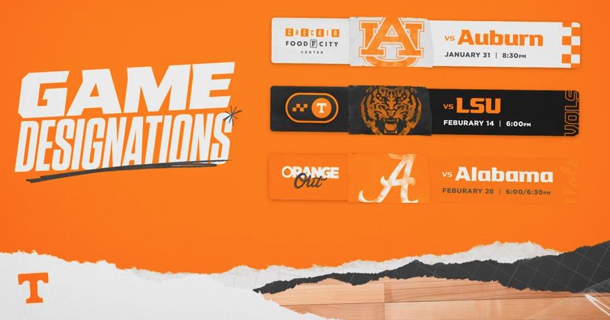 Tennessee Basketball announces dates for Checker FCC, Dark Mode and Orange Out games