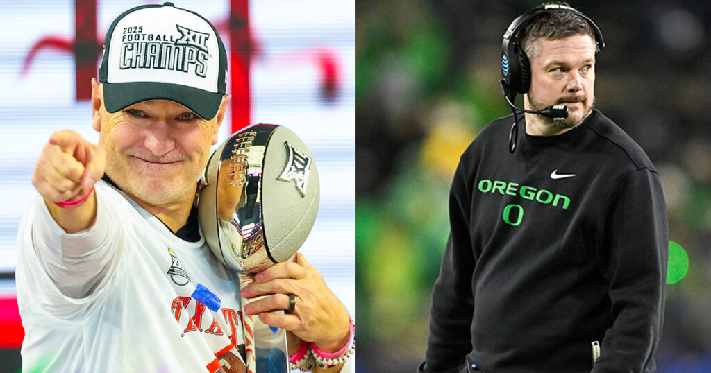 Texas Tech HC Joey McGuire, Oregon HC Dan Lanning