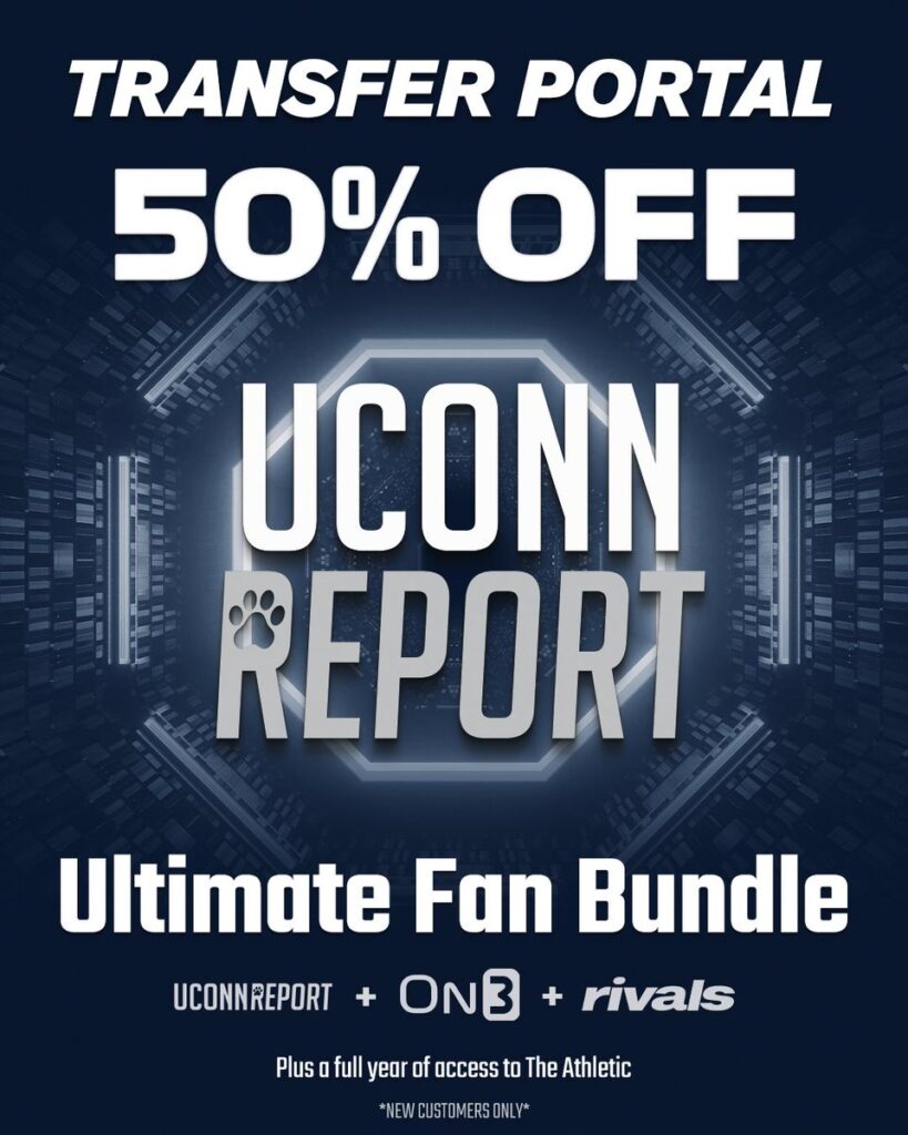 UConn Report promo Transfer Portal 50% off