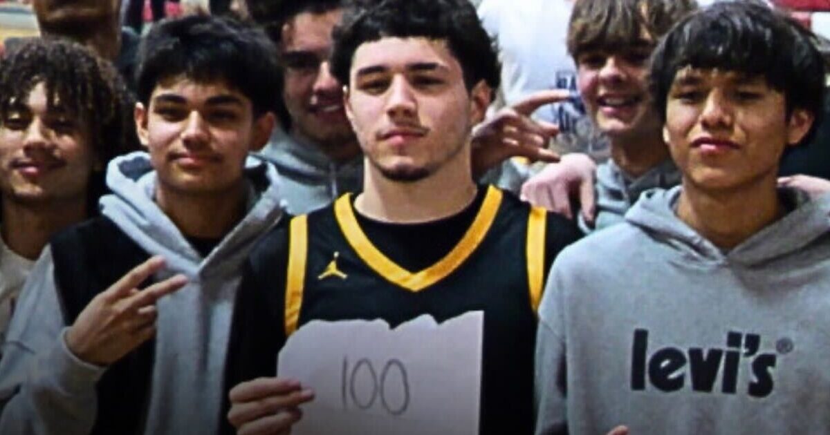 High school boys basketball player scores 100 points in 3 quarters