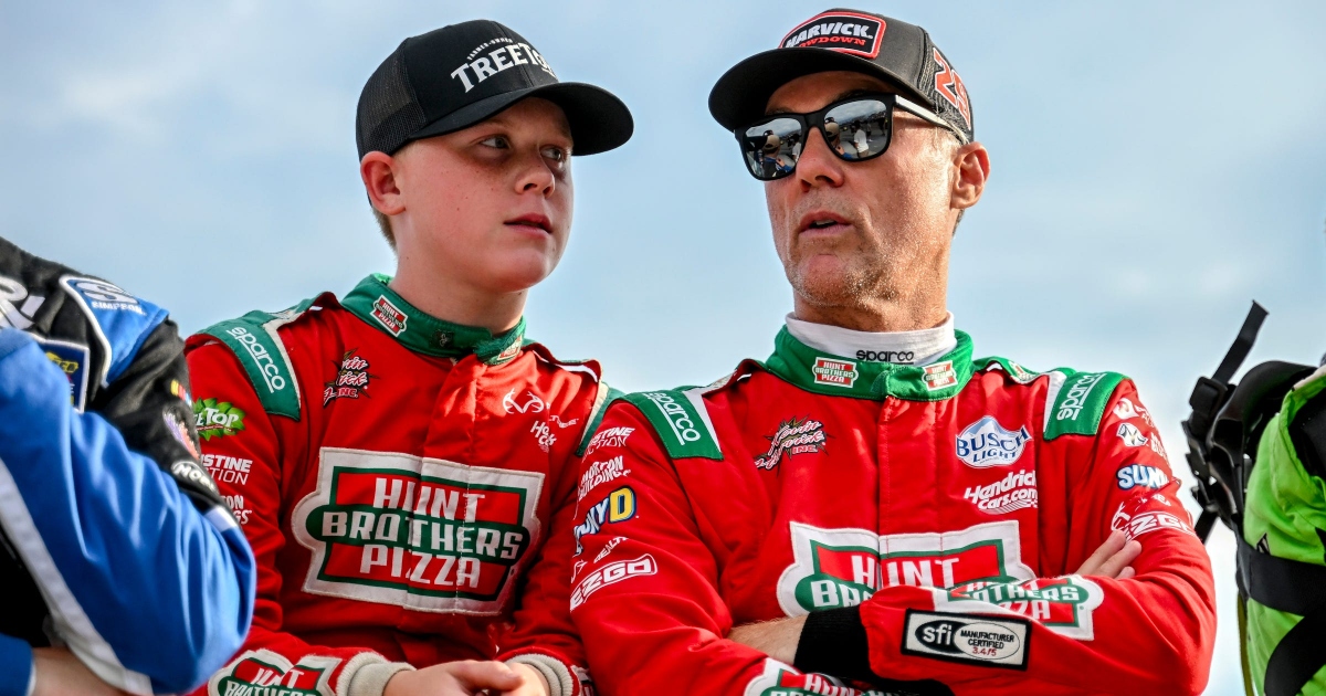 Kevin Harvick hits son Keelan with wake-up call after epic battle in CARS Tour West season opener: ‘Your maiden voyage is over’