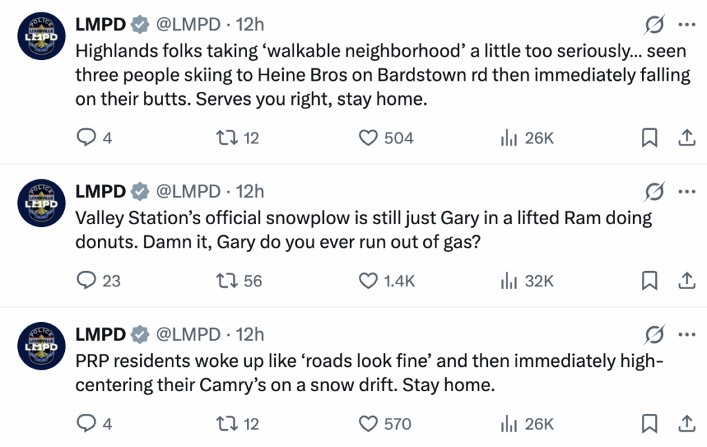 Sure Gary LMPD Twitter Account Cooks During the Kentucky Snowstorm - On3