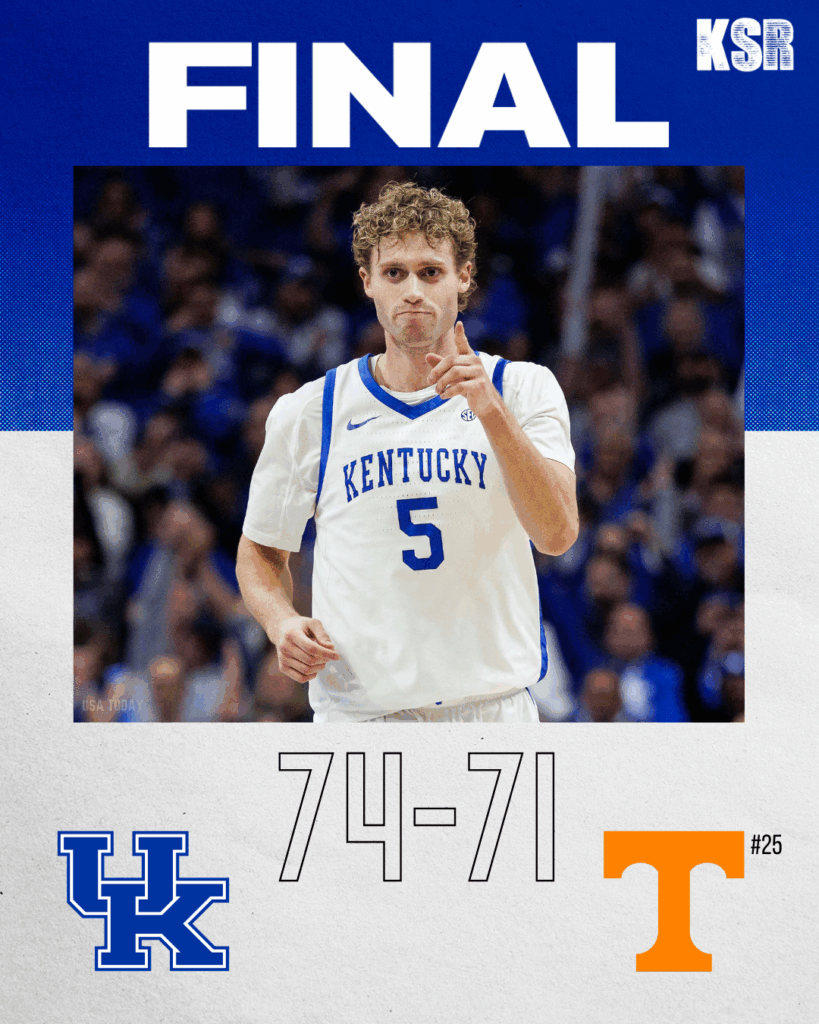 FINAL: Kentucky pulls off another 2nd half comeback in 74-71 win over ...