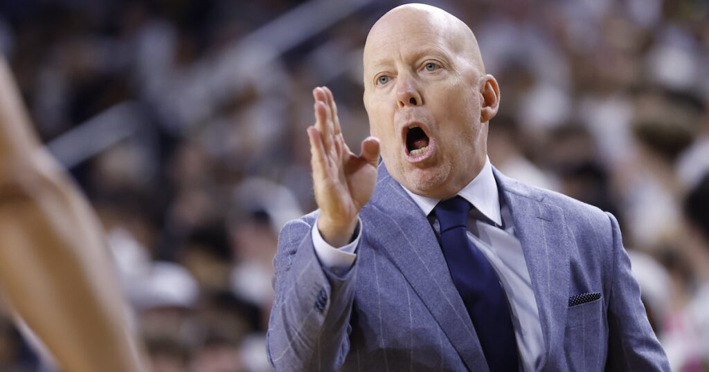 Feb 14, 2026; Ann Arbor, Michigan, USA; UCLA Bruins head coach Mick Cronin reacts in the first half against the Michigan Wolverines at Crisler Center. Mandatory Credit: Rick Osentoski-Imagn Images