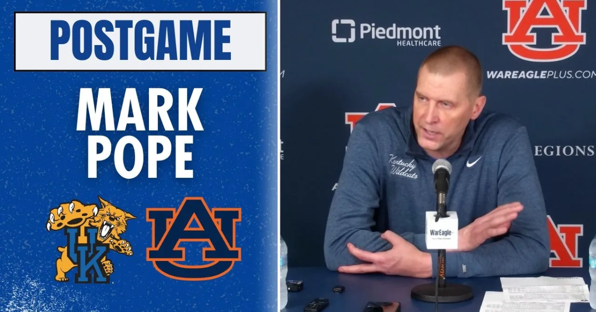 WATCH: Mark Pope's brief and fiery press conference after Kentucky's loss to Auburn