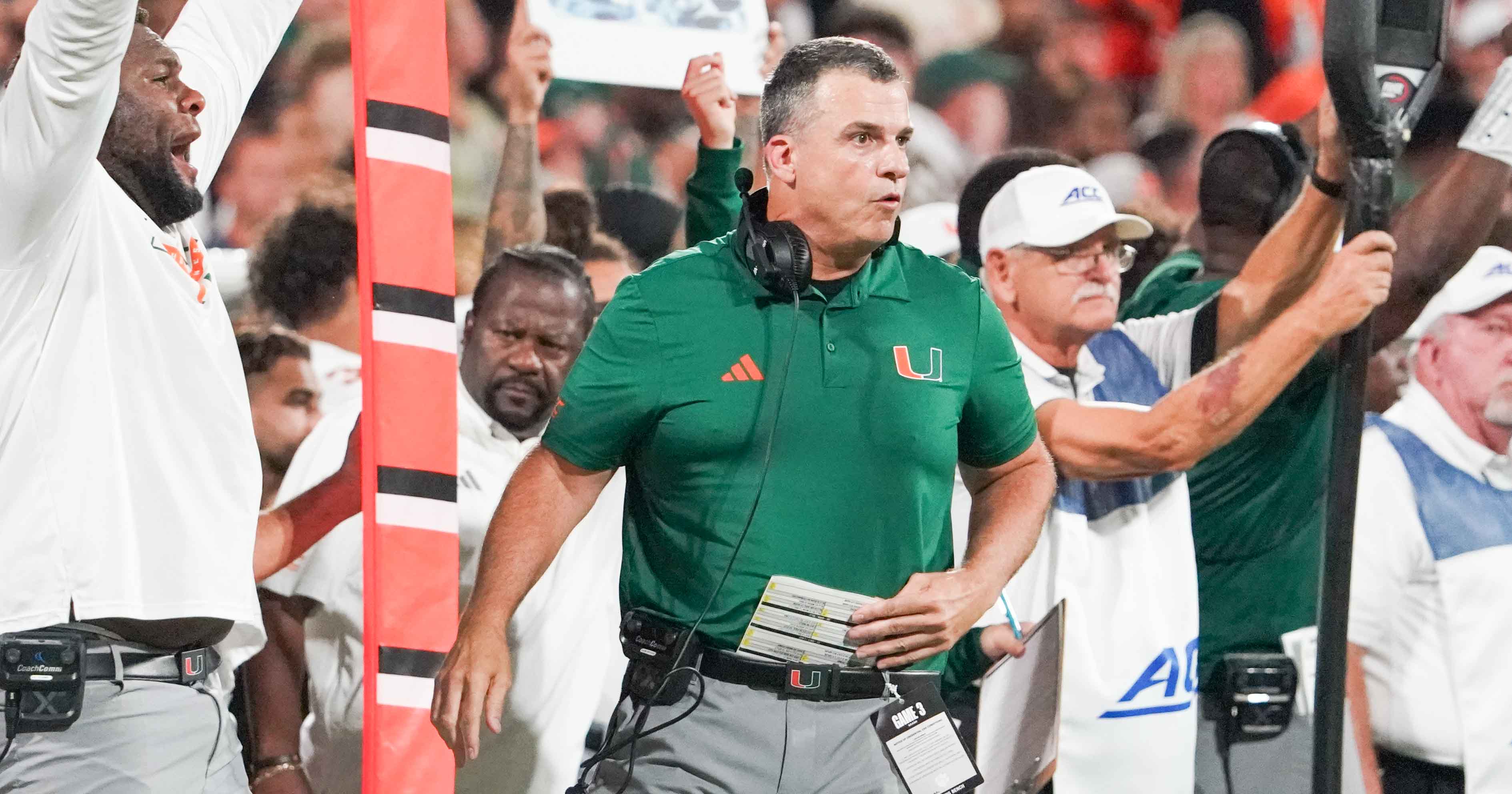 Miami Hurricanes' Mario Cristobal, players postgame