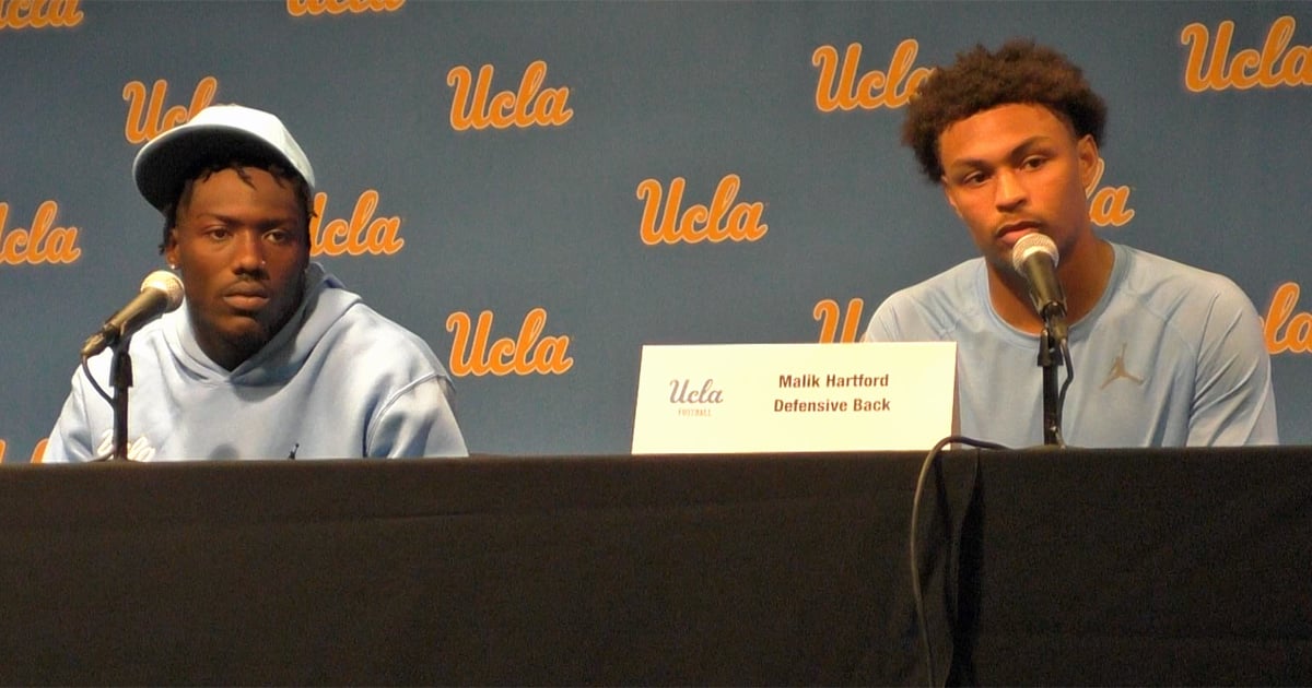 UCLA RB Anthony Woods and Safety Malik Hartford After Michigan State
