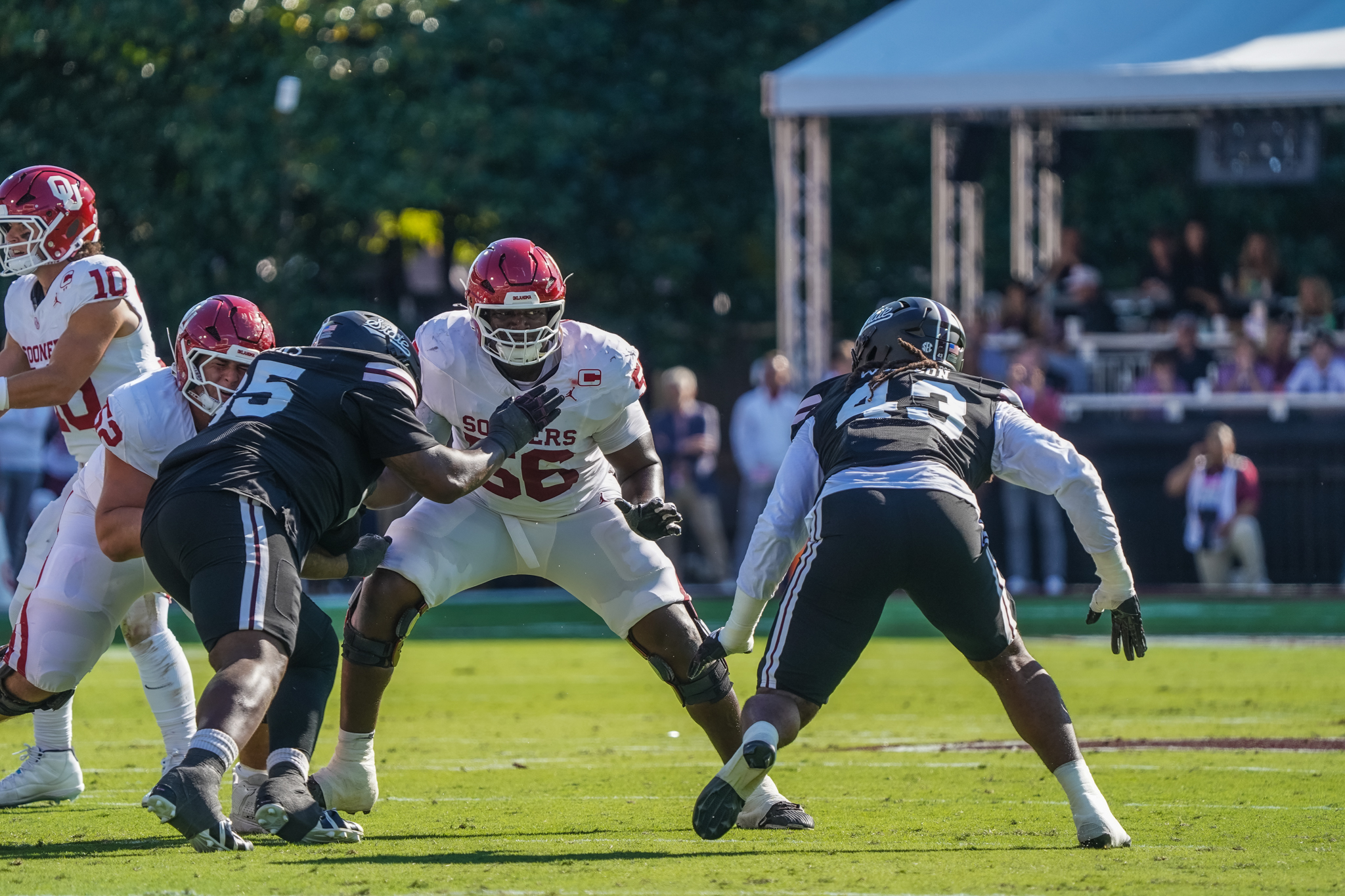 Michael Fasusi, finally healthy, gave OU a shot in the arm Saturday