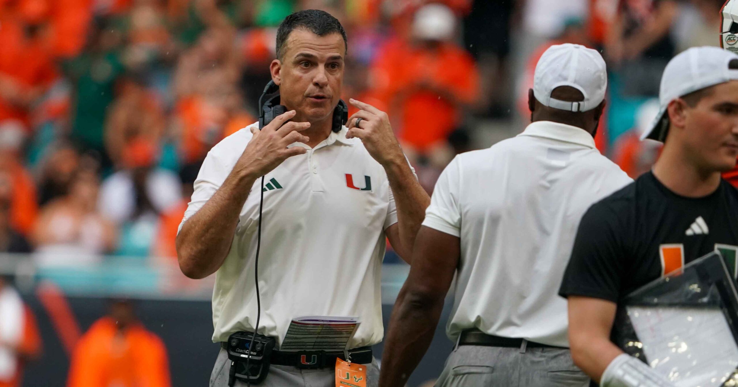 Miami Hurricanes coach Mario Cristobal and player reaction post USF