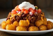 Loaded Chili Cheese Tots - Pioneer Crossing