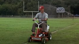 Forrest-Gump-on-Snapper-ride-on-mower.jpeg